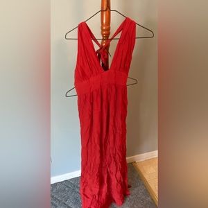 Flowy maxi halter dress